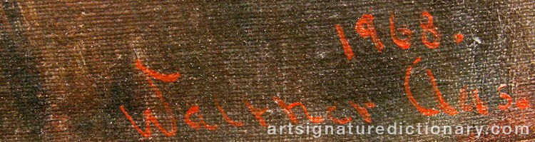 Authentic signature by Walter AAS on  artwork