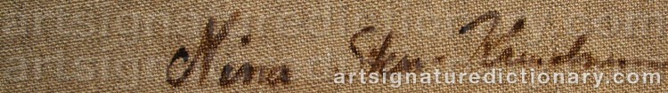 Authentic signature by Nina STEN-KNUDSEN on  artwork