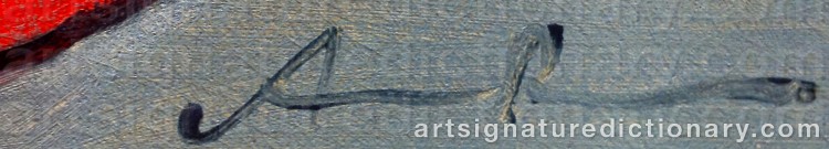 Authentic signature by Anders Ottomar BLOMBERG on  artwork