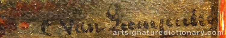 Authentic signature by Cornelis Van LEEMPUTTEN on Painting/Watercolour artwork