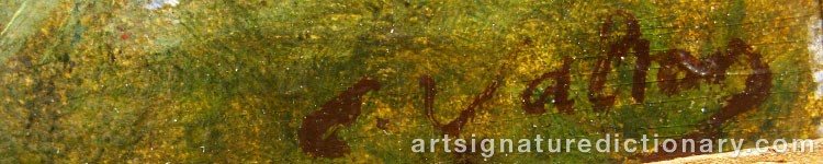 Authentic signature by Edmond Eugène VALTON on  artwork