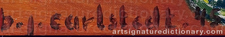 Authentic signature by Birger CARLSTEDT on artwork