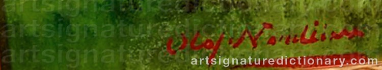 Authentic signature by Olaf NORDLIEN on  artwork
