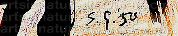 Authentic signature by Stephen GILBERT on  artwork