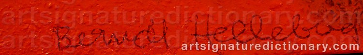Authentic signature by Berndt HELLEBERG on  artwork