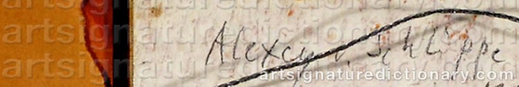 Authentic signature by Alexey Von SCHLIPPE on  artwork