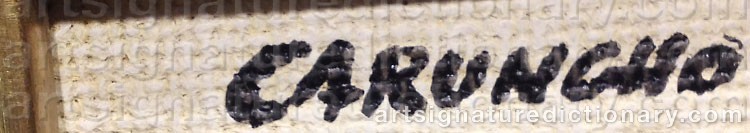 Authentic signature by Luis CARUNCHO on  artwork