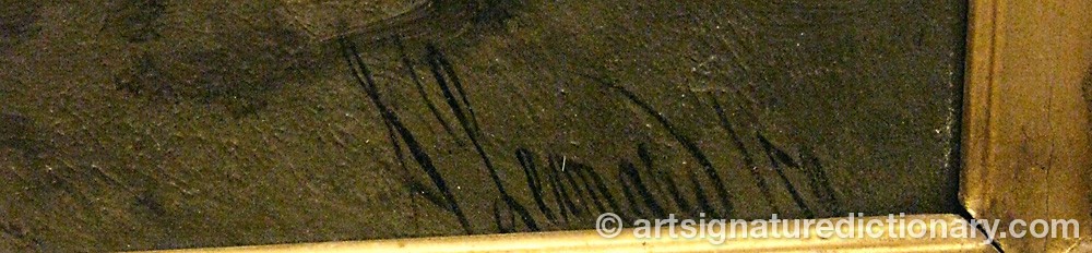 Authentic signature by A. LEONARD on artwork