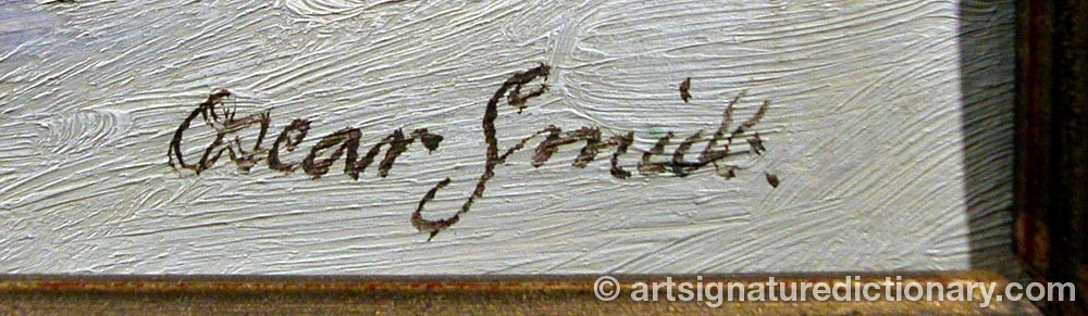 Authentic signature by Oscar SMITH on  artwork