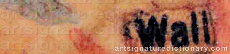 Authentic signature by William Allen WALL on  artwork