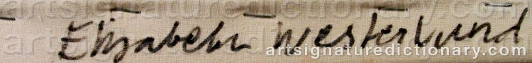 Authentic signature by Elisabeth WESTERLUND on  artwork
