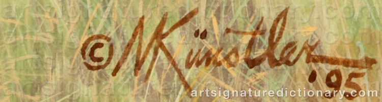 Authentic signature by Morton ‘Mort’ KÜNSTLER on Painting/Watercolour artwork