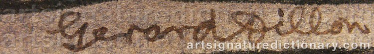 Authentic signature by Gerard DILLON on  artwork