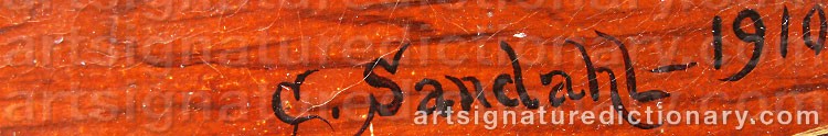 Authentic signature by Charles SANDAHL on  artwork