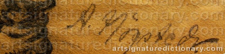 Authentic signature by Arthur HÖGSTEDT on  artwork