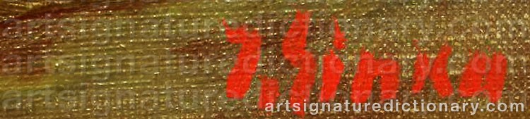 Authentic signature by Imants SINKA on Painting/Watercolour artwork