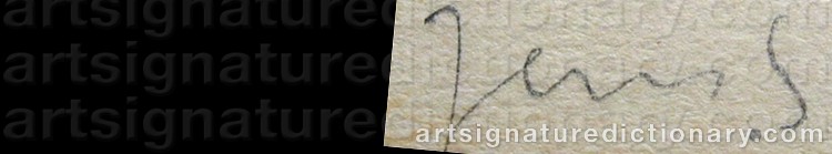 Authentic signature by Jens SØNDERGAARD on artwork