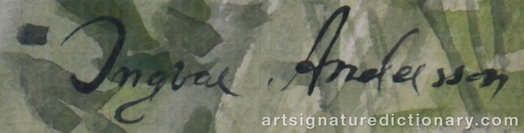 Authentic signature by Ingvar ANDERSSON on artwork
