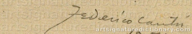 Authentic signature by Federico CANTU on artwork