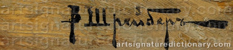 Authentic signature by Wassilij Pawlowitsch SCHREIBER on artwork