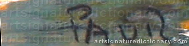 Authentic signature by Jaroslav PAUR on  artwork