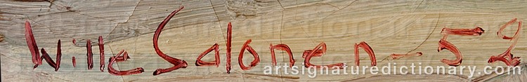 Authentic signature by Wille SALONEN on  artwork