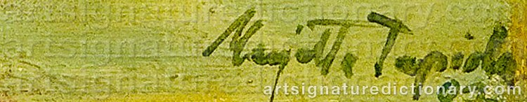 Authentic signature by Tapiola MARJATTA on  artwork