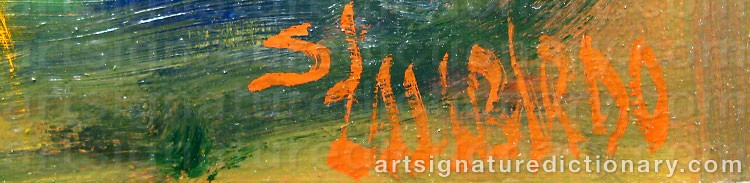 Authentic signature by Santiago ZALABARDO on artwork