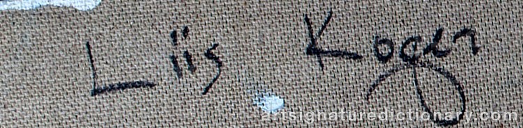 Authentic signature by Liis KOGER on  artwork