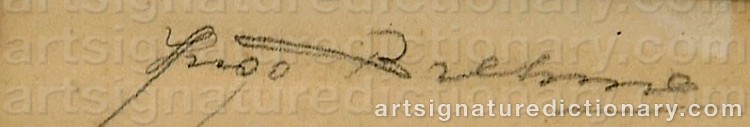 Authentic signature by Hugo BREHME on  artwork