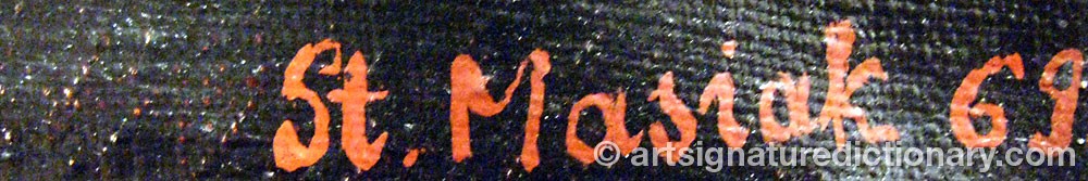 Authentic signature by Stanislaw MASIAK on  artwork