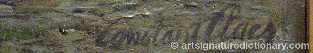 Authentic signature by Constant Guillaume CLAES on  artwork