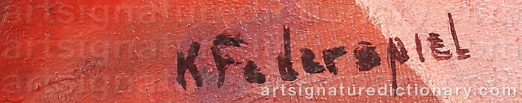 Authentic signature by Kai FEDERSPIEL on  artwork