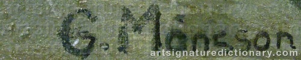 Authentic signature by Gertrud MÅNSSON on  artwork
