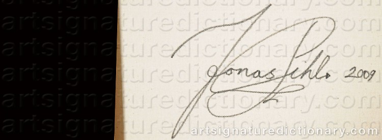 Authentic signature by Jonas PIHL on  artwork