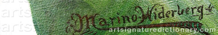 Authentic signature by Marino WIDERBERG on  artwork