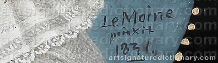 Authentic signature by Erik Vilhelm LE MOINE on artwork