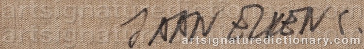 Authentic signature by Jaan ELKEN on  artwork