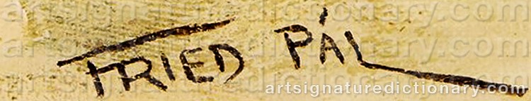 Authentic signature by Pal FRIED on Painting/Watercolour artwork
