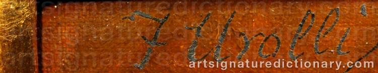 Authentic signature by UROLLI on  artwork