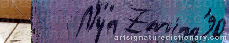 Authentic signature by Vija ZARINA on  artwork