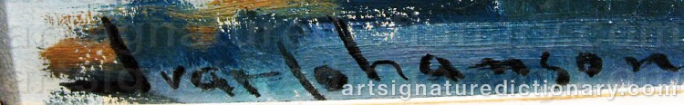 Authentic signature by Ivar JOHANSON on  artwork