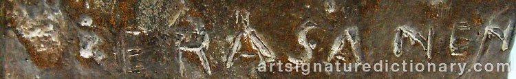 Authentic signature by Eino RÄSÄNEN on  artwork