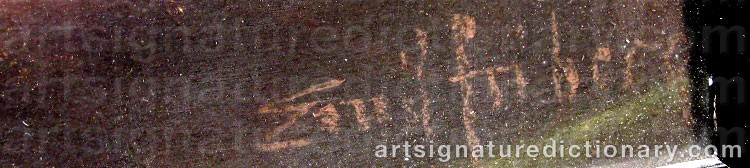 Authentic signature by Emil FRIBERG on  artwork