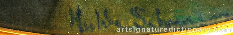 Authentic signature by Hulda SCHENSON on  artwork