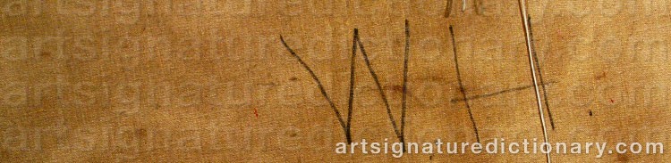 Authentic signature by Walter Karl HUBER on artwork