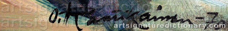 Authentic signature by Orvo RAATIKAINEN on artwork