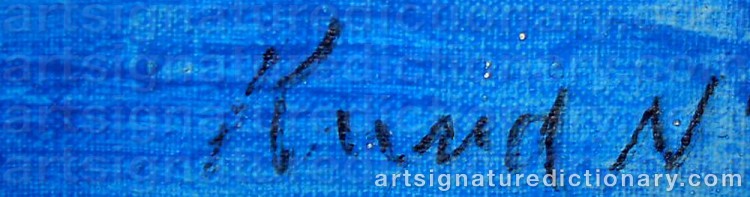 Authentic signature by Knud Aage NIELSEN on artwork