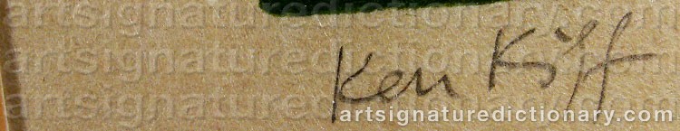 Authentic signature by Ken KIFF on  artwork