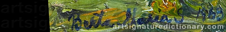 Authentic signature by Berta Maria SVENSSON-PIEHL on artwork